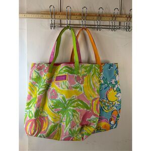 2 Lily Pultizer Estee lauder cosmetic tote bags